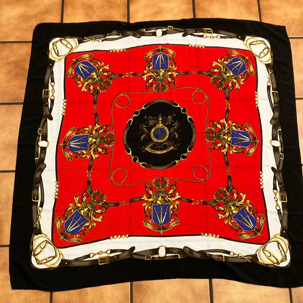 “Dleu Et Mon Droit” vintage silk scarf